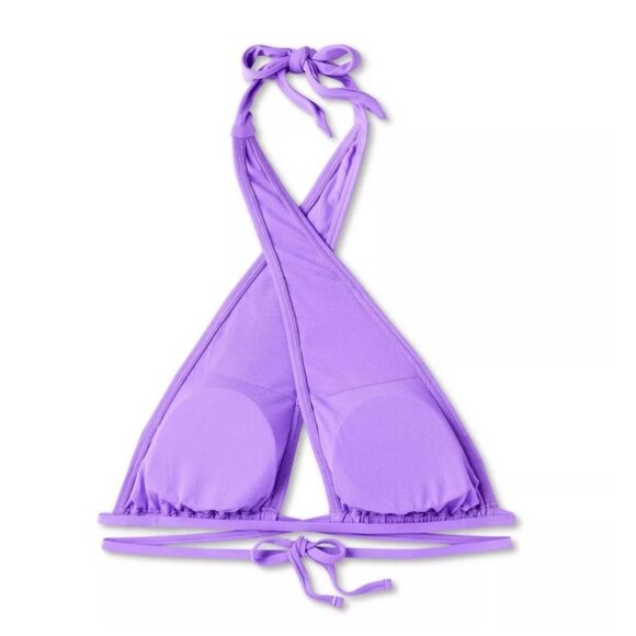 WILD FABLE BIKINI TOP MULTI WEAR CROSS HALTER TRIANGLE PURPLE WOMEN'S XS - Picture 6 of 7